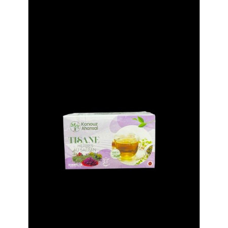 Tisane Herbes au Safran 100% Naturel – Kanouz Ahansai – Maroc – 25 Sachets