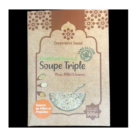 Soupe triple maïs millet quinoa sans gluten 500g